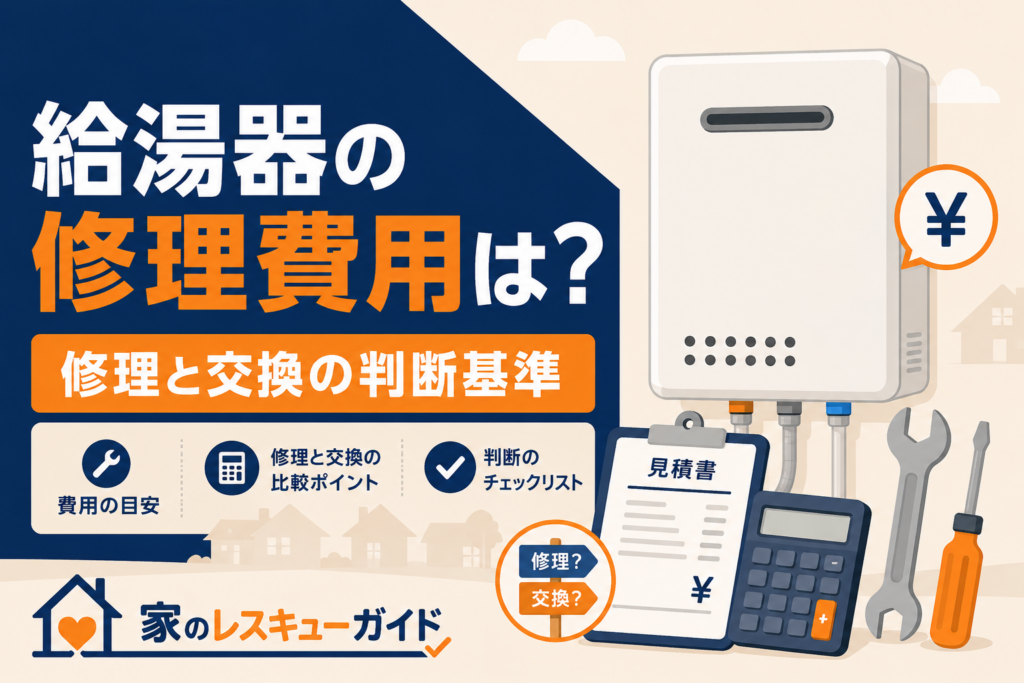 給湯器の修理費用は？修理と交換の判断基準を解説するアイキャッチ画像