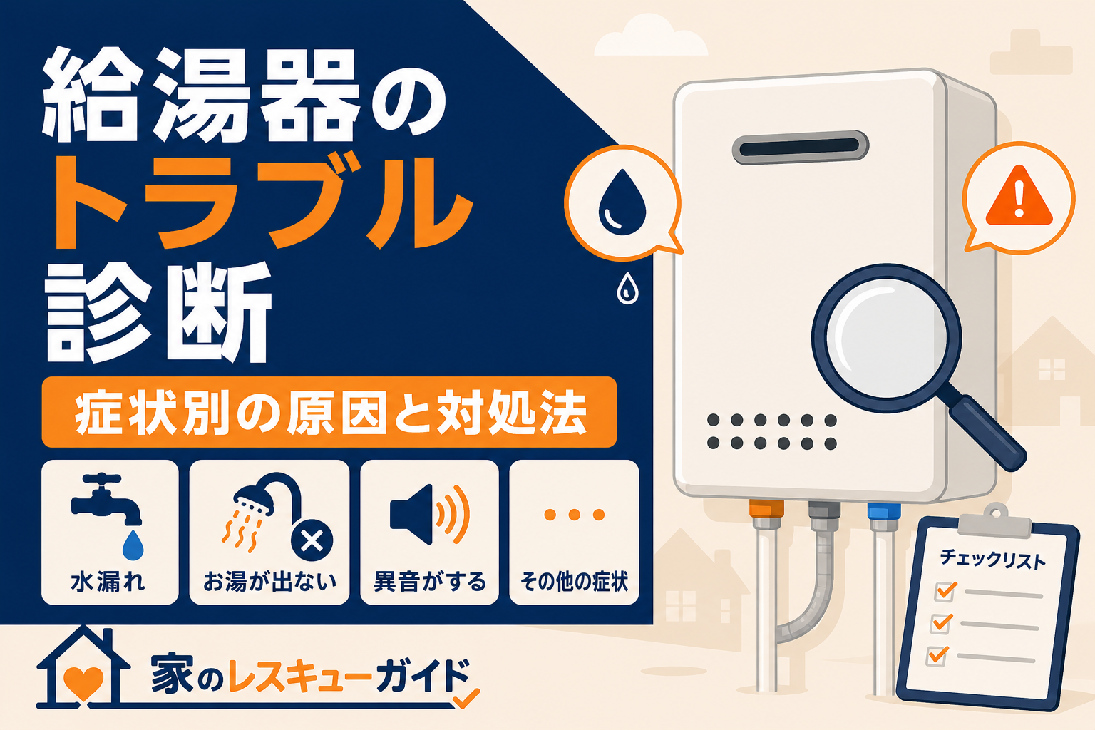 給湯器のトラブル診断ガイド 症状別の原因と対処法を解説するアイキャッチ画像