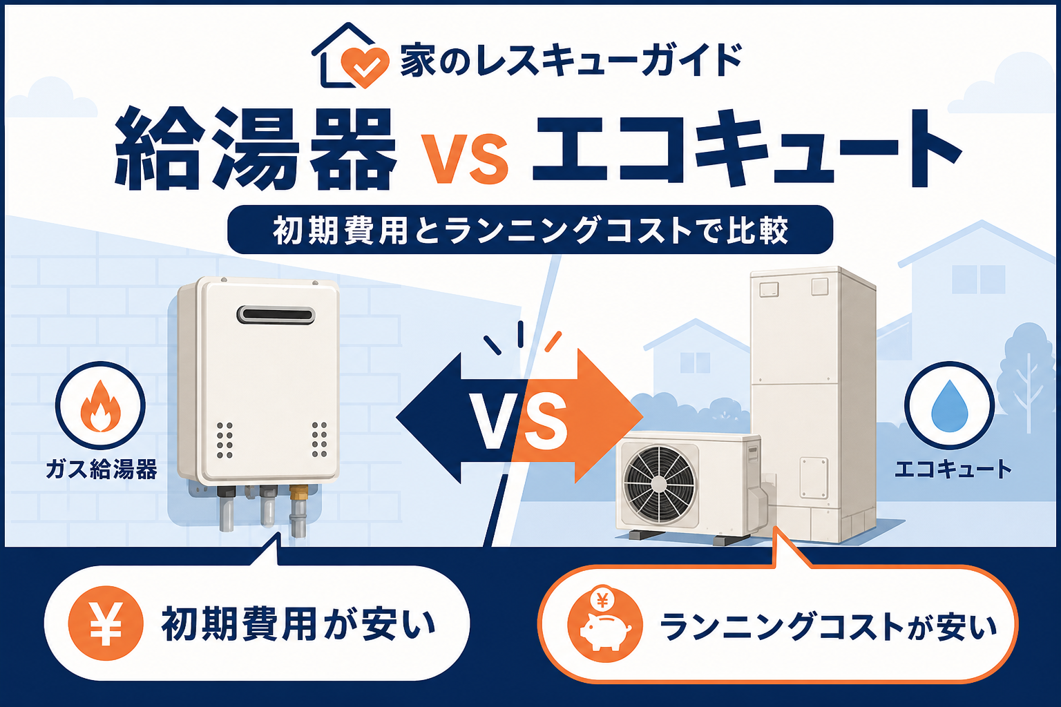 給湯器とエコキュートの比較アイキャッチ画像