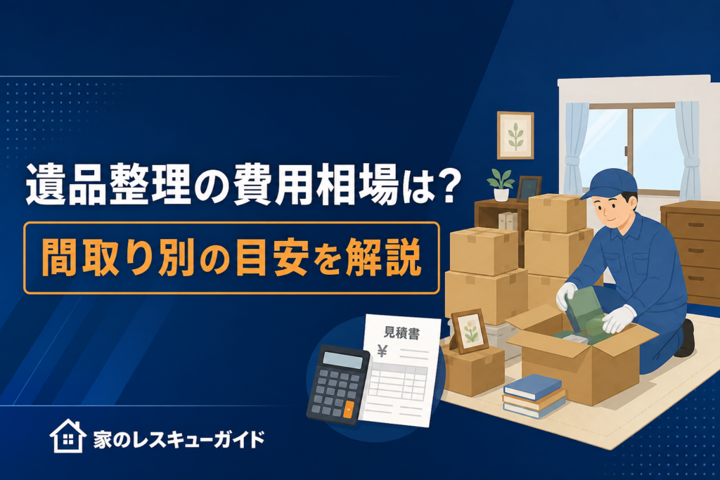 遺品整理の費用相場は？間取り別の目安を解説するアイキャッチ画像