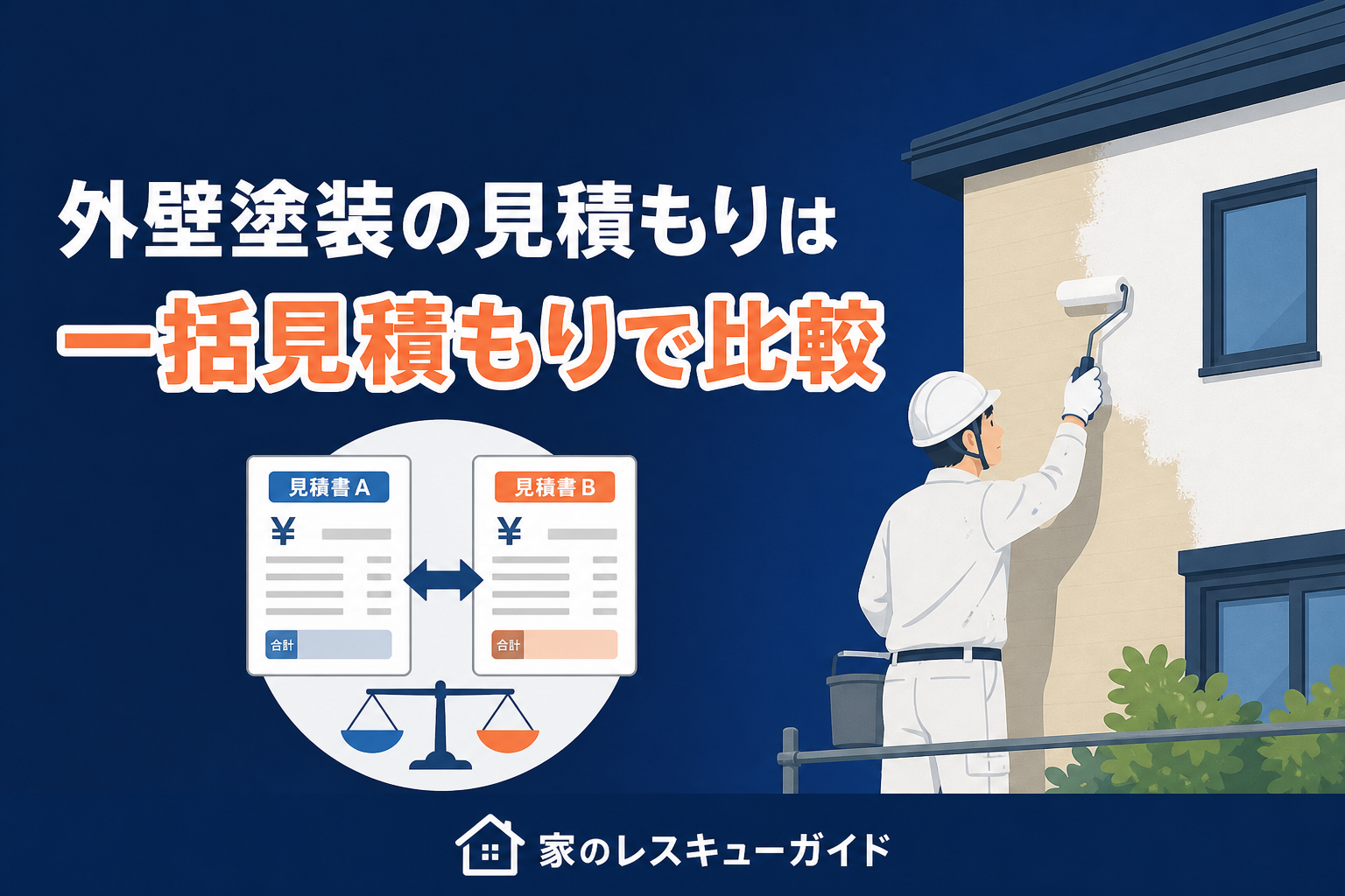 外壁塗装の見積もりは一括見積もりで比較を解説するアイキャッチ画像