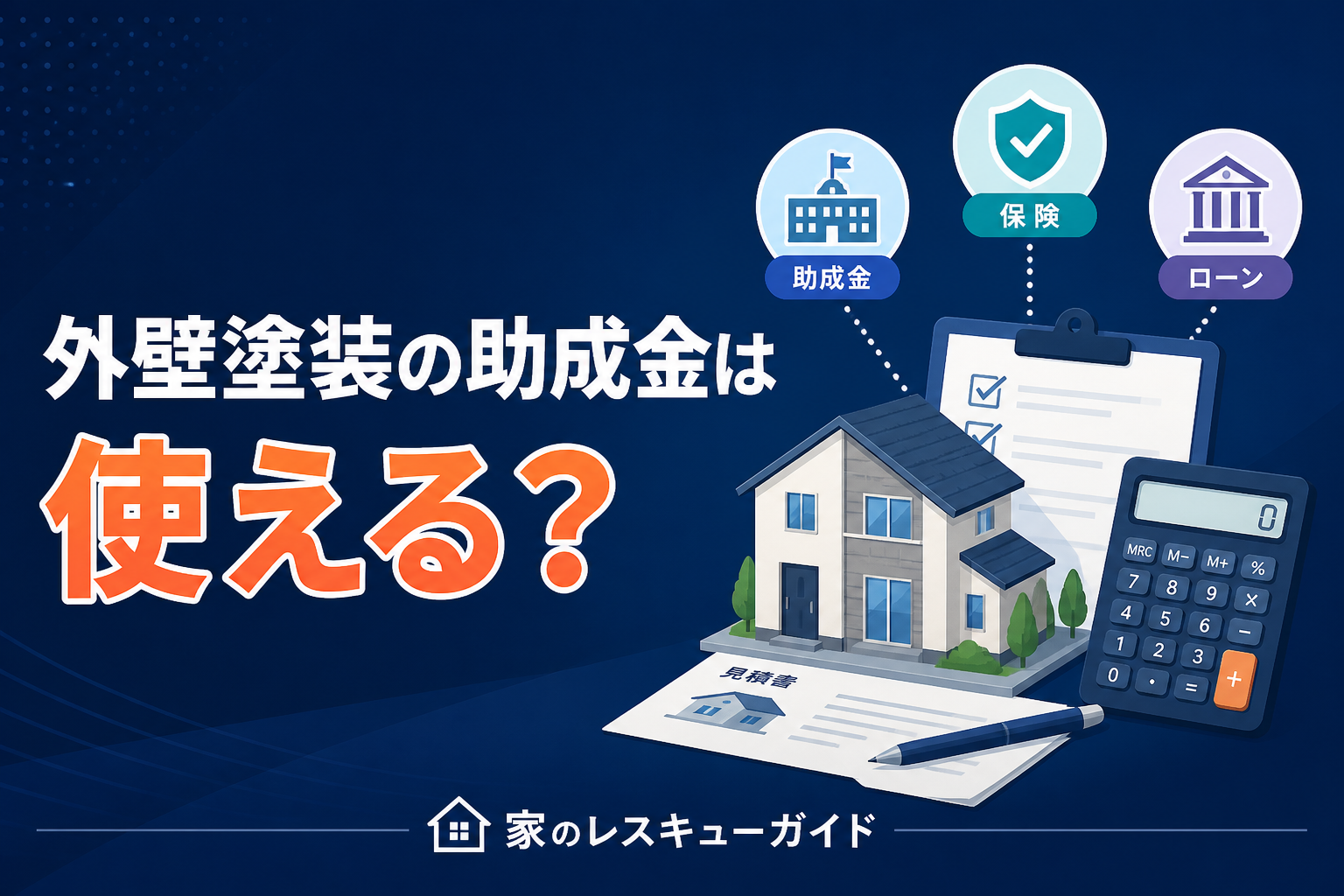 外壁塗装の助成金・補助金・火災保険・ローンのアイキャッチ