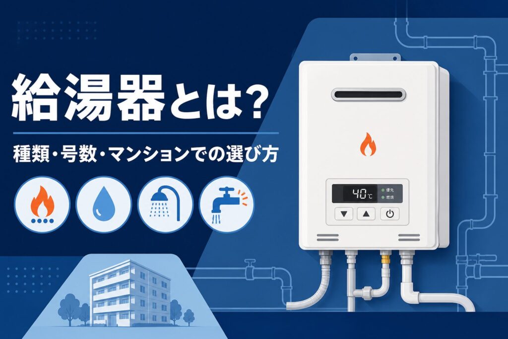 給湯器とは？種類・号数・マンションでの選び方を解説するアイキャッチ画像