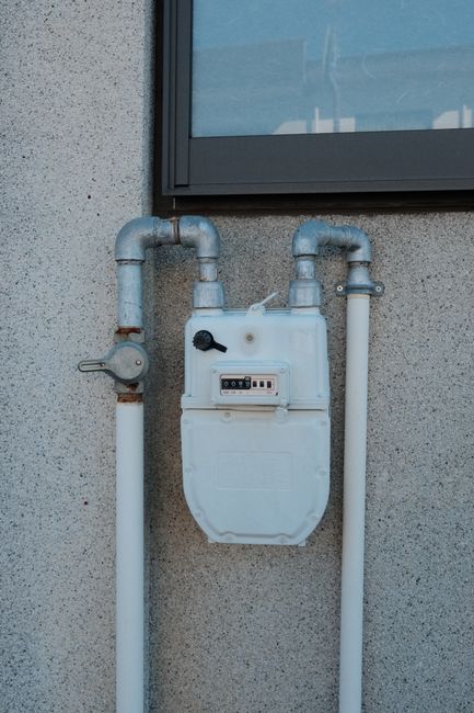 屋外に設置されたガスメーター